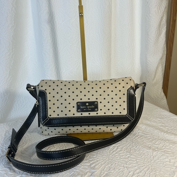 Kate Spade Black and Cream Polka Dot Crossbody Bag - Picture 1 of 9